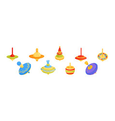 Spinning Top Toy Balancing On The Tip Set