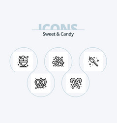 Sweet And Candy Line Icon Pack 5 Icon Design Bake