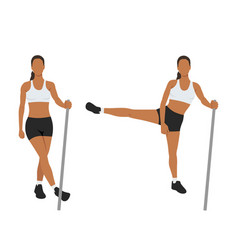 Woman Doing Side Lateral Leg Or Hip Swings