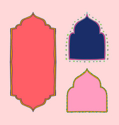 Diwali indian rangoli set vector