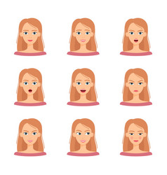 Woman Expressions Set Royalty Free Vector Image