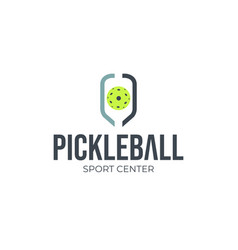 Simple Pickle Ball Paddle Logo Design Template