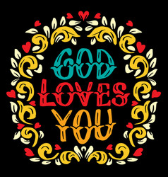 God Loves You Hand Lettering Poster Quotes