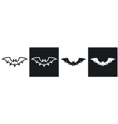 Bat Icon Set In Black And White Filld And