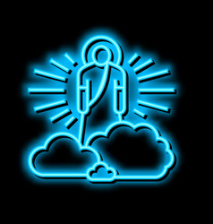 God Christianity Neon Glow Icon