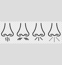 Nose Icons Human Sense Symbols