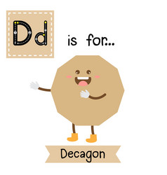 Letter D Tracing Decagon Shape