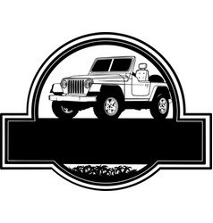 Of Monochrome Jeep Car On Logo