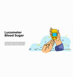 Person Blood Sugar Test Modern Flat