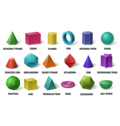 Realistic 3d Color Basic Shapes Solid Colored