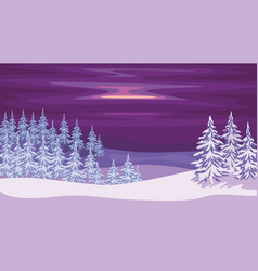 Winter Night Landscape Art