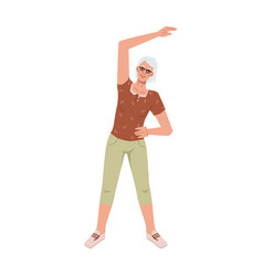 Fitness Yoga Old Woman Stretching Hand