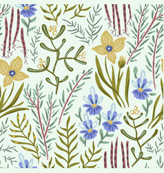 Floral Seamless Pattern With Summer Herbs