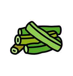 Green Bean Cut Color Icon