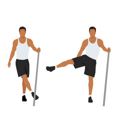 Man Doing Side Lateral Leg Or Hip Swings Exercise