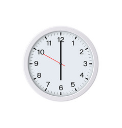 Round White Wall Clock Showing Six Oclock