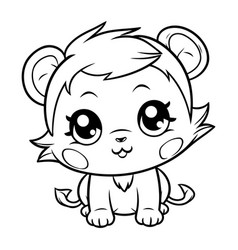 Cute Cartoon Monkey For Coloring Book Or Page