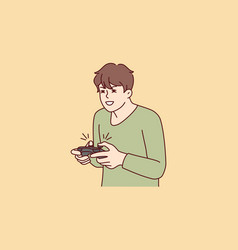 Guy Play Computer Game