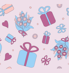 Seamless Pattern For Valentine Day Or Mother Day