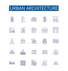 Urban Architecture Line Icons Signs Set Design