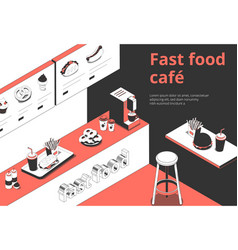 Fastfood Cafe Isometric Interior