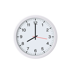 Round White Clock Isolated 8 Oclock