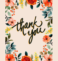 Spring Watercolor Floral Thank You Card