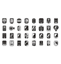 Bike Computer Icons Set Simple Road