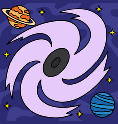 Black Hole Colored Cartoon