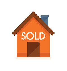 House Auction Sold Icon Flat Sell Price