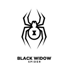 Black Widow Outline Spider Logo Icon Design