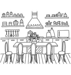 Kitchen Interior Coloring Page