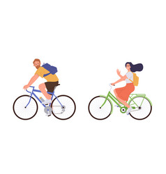 Man And Woman People Cartoon Characters Riding