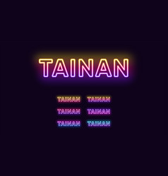 Neon Tainan Name City In Taiwan Text