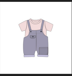 Baby Jumpsuit With T-shirt In Cartoon Design