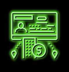 Business Visa Neon Glow Icon