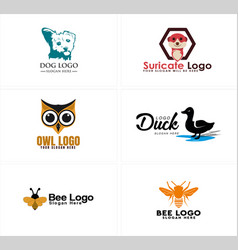 Dog Suricate Owl Duck Bee Animal Adorable Logo