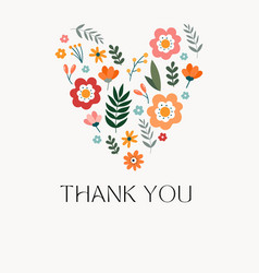 White Floral Thank You Card