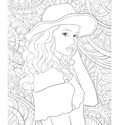 Adult coloring bookpage a cute stptarick hat Vector Image