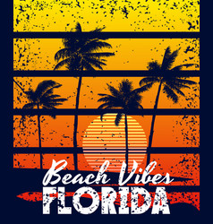 Poster Retro Florida Beach Vibes Sunset Print