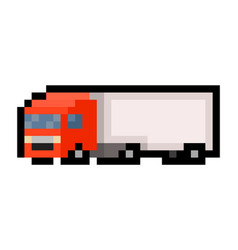 Red Transportation Truck - Isolated 8 Bit