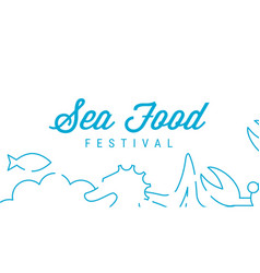 Sea Food Festival Pattern Signboard Flat