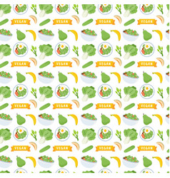 Vegetarian Fruit And Vegetables Seamless Pattern