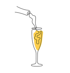 Champagne Glass One Line