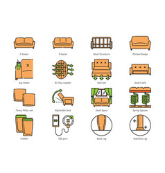 Functional Sofa Icon Set