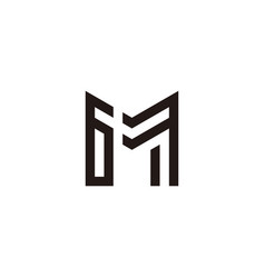 Letter M Number 6 Outline Geometric Symbol Simple