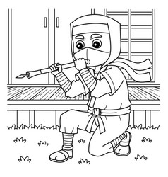 Ninja With Blow Gun Coloring Page For Kids