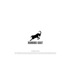 Simple Running Fast Goat Silhouette Logo Design