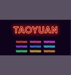 Neon Taoyuan Name City In Taiwan Text