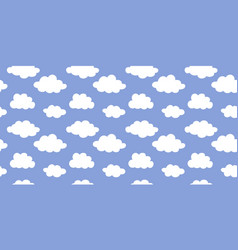 White Clouds Blue Sky Seamless Patter Background